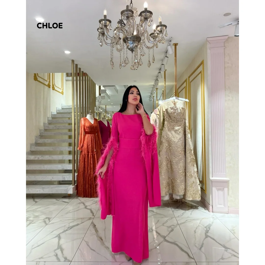 

Line A Prom Dresses 2025 Luxury Women Evening Dress Woman Custom Made Round Collar Elegant Long Dress Ball Gowns Robe Soiree