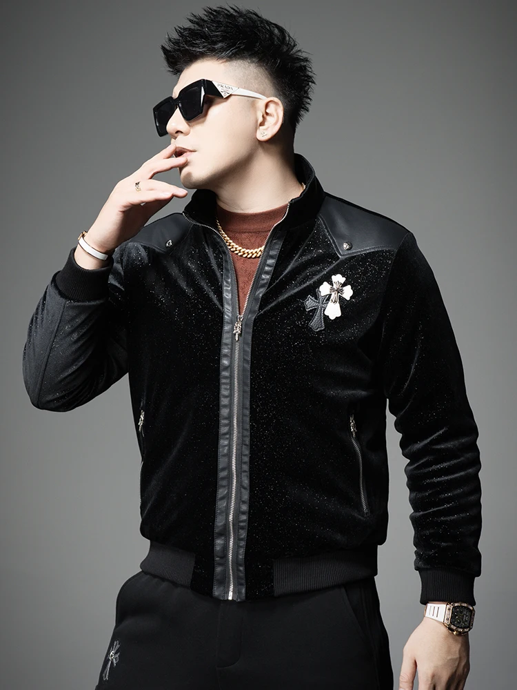 

Модная мужская хлопковая куртка премиум-класса с крестообразным дизайном, воротником-стойкой, утепленная, осенне-зимняя, стильная верхняя одежда для молодежи