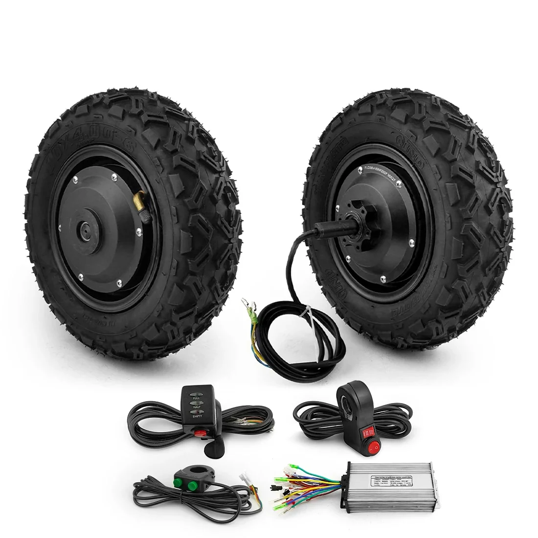 

10 Inch Off Road Tire 350W Dual Drive Brushless Gear Hub Single Axle Motor Wheel Kit for Electric trolleys Flat Cart