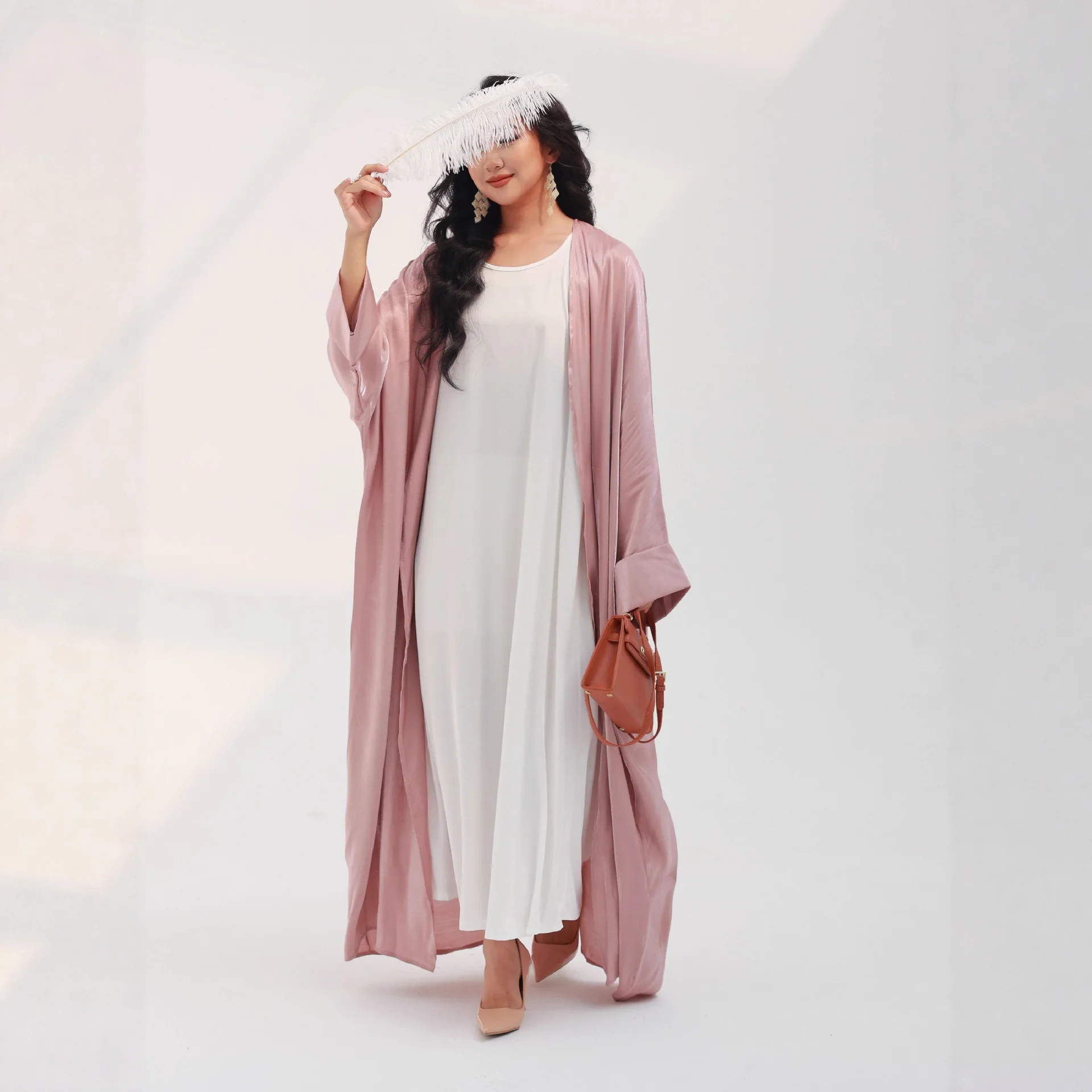 Offener Abaya-Kimono für Frauen, langes Kleid, Strickjacke, muslimisches Dubai, arabisches Sommerparty, Ramadan-Kaftan-Kleid, Jalabiya, islamische Kleidung
