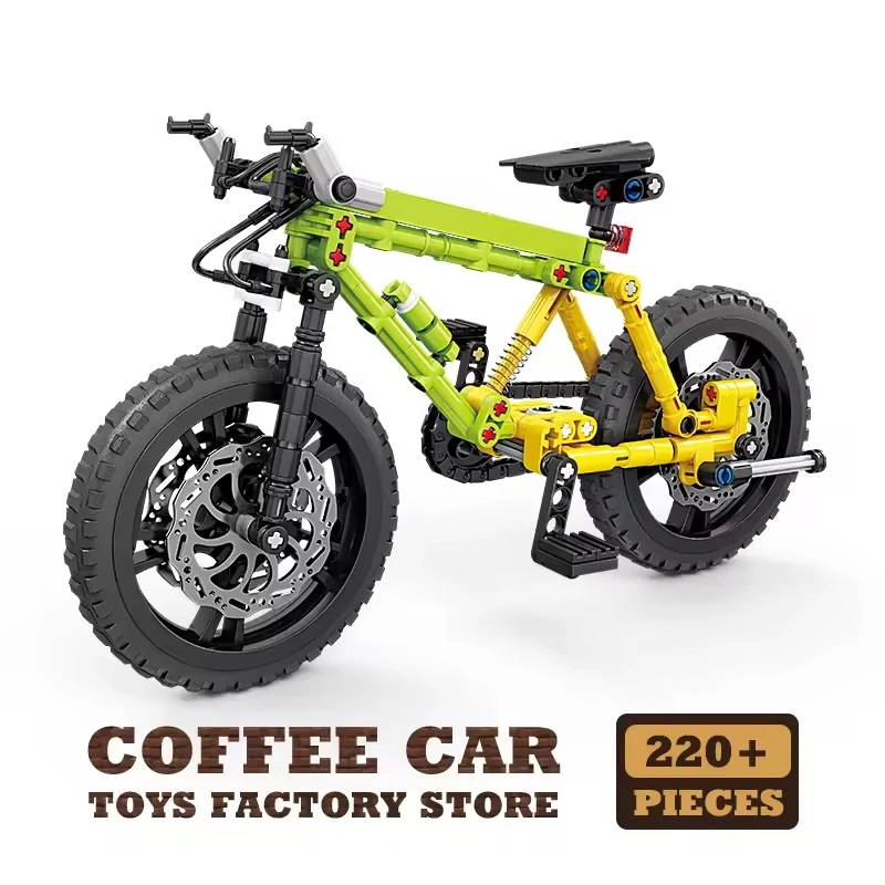4pcs Mechanical Motion Bicycle Building Blocks Set Mountain Bike  Bricks Model Toys for Kids & Adults DIY Decor Birthday Gift