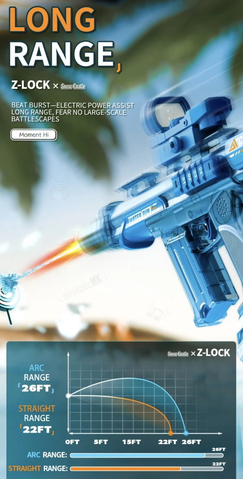Electric Water Gun Fully Automatic With Flashing Cool Lights_voghion.com