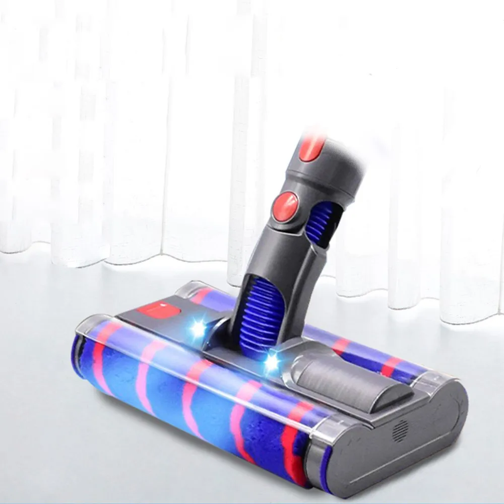 Vacuümborstelkop voor Dyson V7 V8 V10 V11 V15 stofzuiger, LED-lampje, zachte roller, verstelbare zuigkracht, dubbele roller, Select