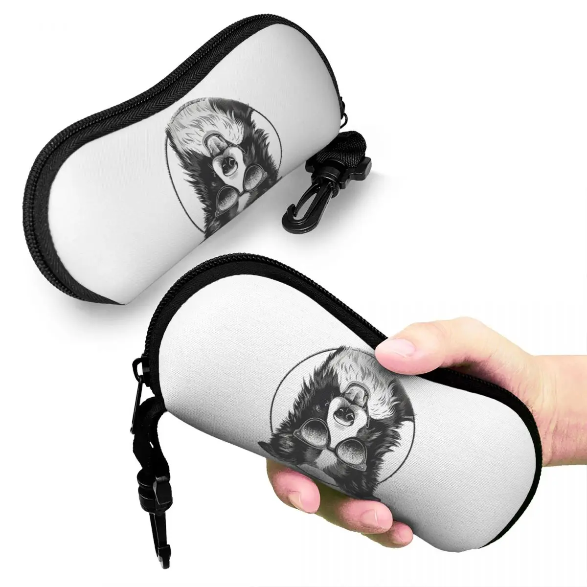 

Border Collie Shell Glasses Case Portable Sunglasses Box Women Men Soft Eyeglass Bag Pouch