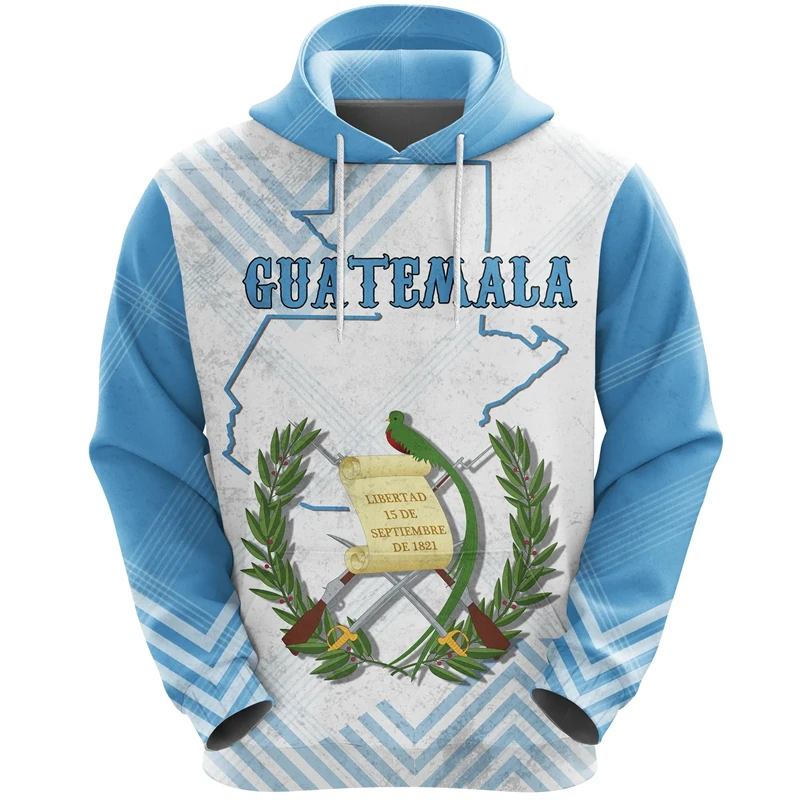 

Guatemala Flag Map 3D Print Hoodies For Men Clothes Fashion National Emblem Sweatshirts Casual Male Hoodie Women Tracksuit Tops