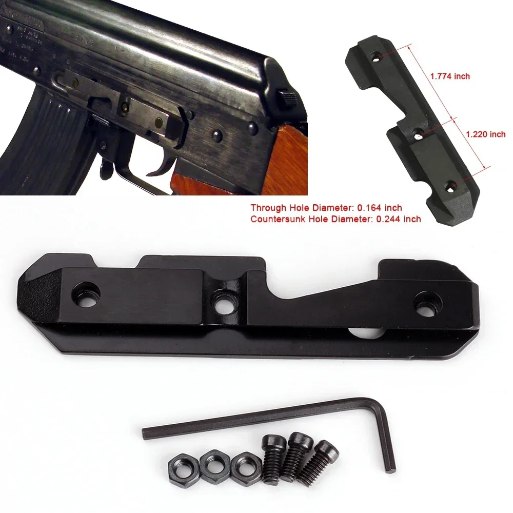 AK47 Steel Dovetail Side Plate Rail Scope Mount For Milled Stamped Receivers Accepts AK/Saiga Side Mounts Hunting Accessories