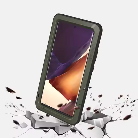 LOVE MEI Heavy Duty Metal Silicone Case For Samsung S25 S24 S23 S22 S21 Plus Note 20 Ultra S20 FE Full Body Sturdy Defender