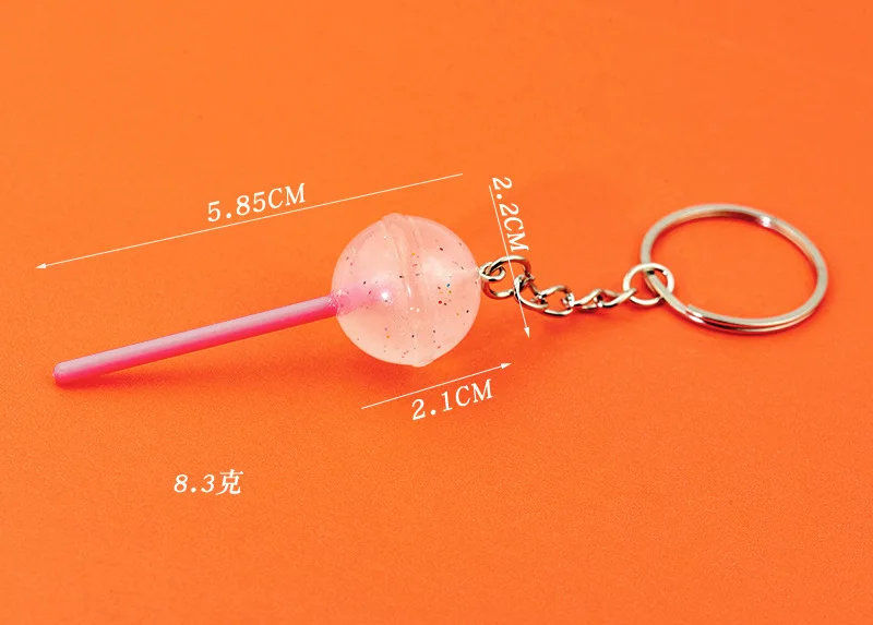 Cute Resin Candy Lollipop Keychain Mini 3D Simulation Food Car Keyring Men Women Handbag Pendants DIY Jewelry Gift Accessories