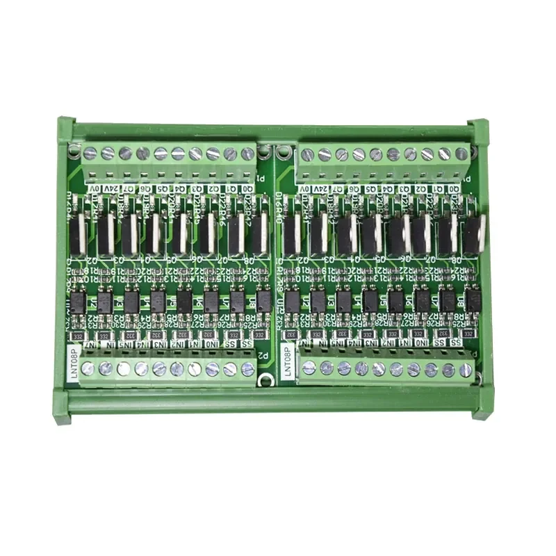 16-Channel Transistor Optocoupler Isolation Board for PLC Amplifier Positive/Negative Input PNP Output Compatible with 5V 12V