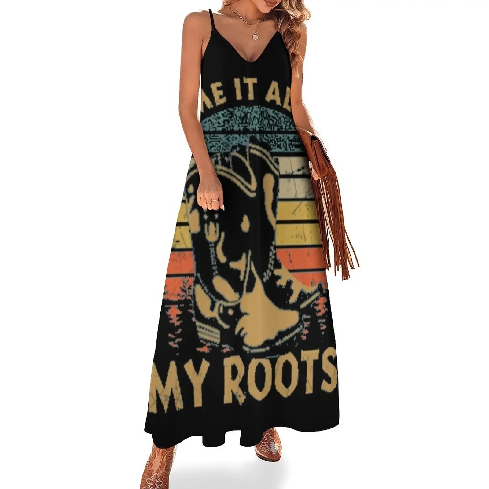 

Vintage Garth Tees Brooks Sleeveless Dress Elegant gowns Women's summer skirt