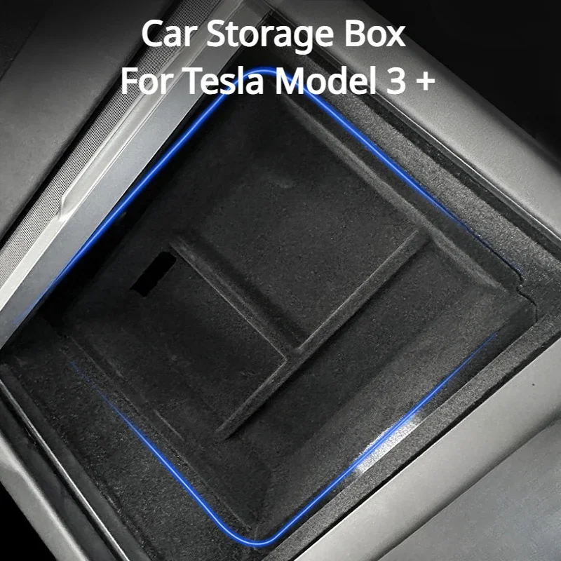 For New Tesla Model 3+ Highland 2024 Car Storage Box Central Control Organizer Armrest Box Car Storage Decorative Accessories