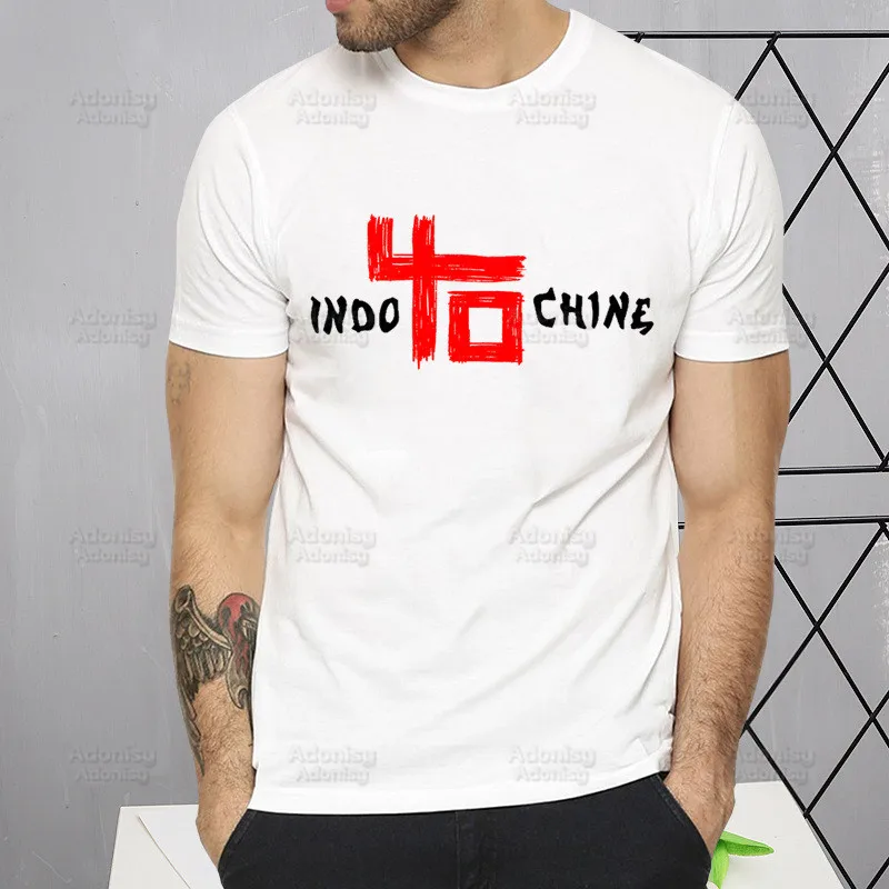 Indochine French Band T Shirt Fashion Print Pop Rock Wave Tshirt Summer Mens Novelty Short Sleeve T-shirt Men Funny Tops