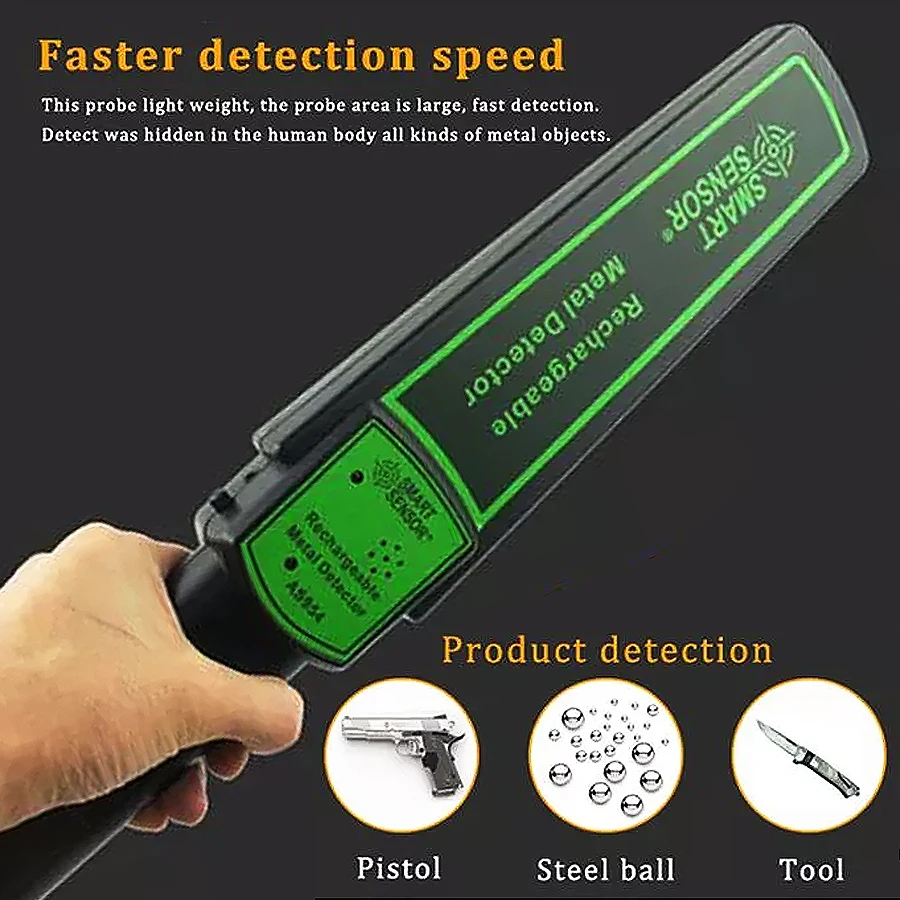 Smart Sensor AS954 Portable Handheld Metal Scanner Detector Security Wand Body Check Search Parcel Scanner Tester