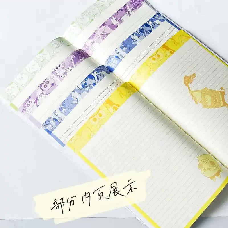 4pcs Anime Notebook Stitch Sanrio Labubu Chiikawa Mikko B5 Notebook Cute Mini Book Draft Notepad Student Writing Stationery