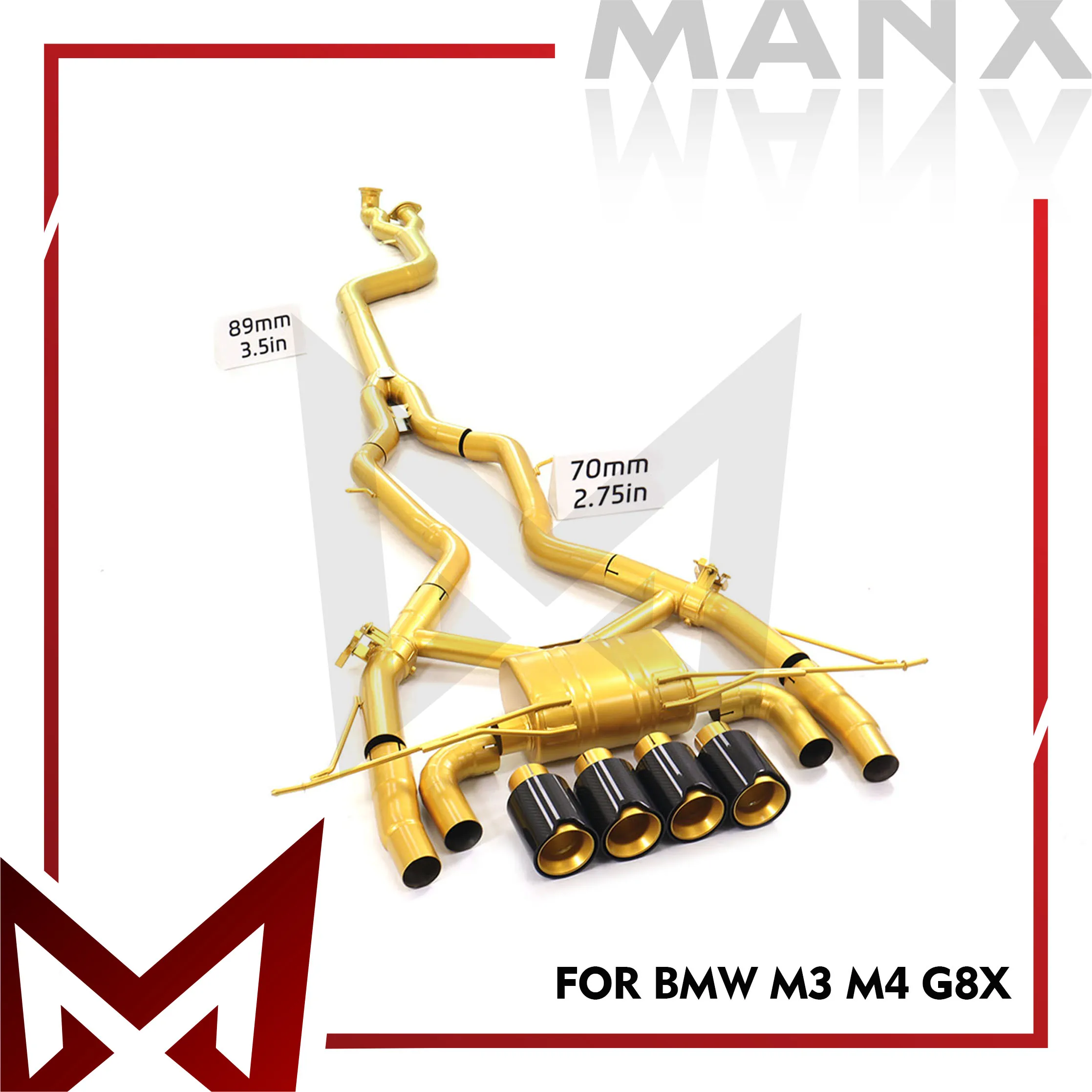 

Suitable Catback For BMW M3 M4 G8X Titanium Alloy High Flow Performance Exhaust System Muffler With Valve Tips