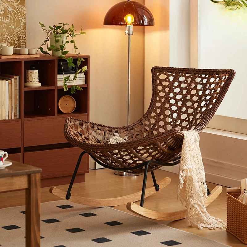 3 Rocking  Home Outdoor Leisure Rattan  Living Room Single Lazy Sofa Rocking