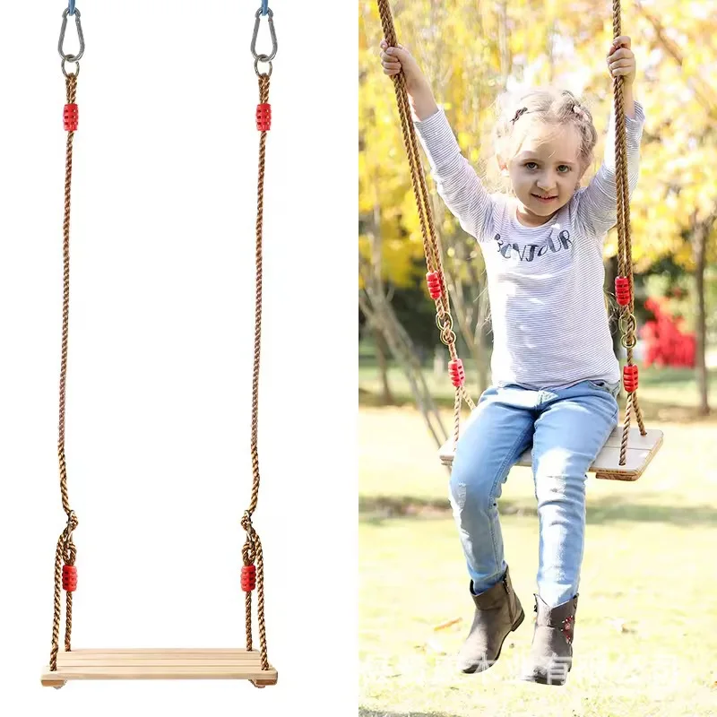 Wood Climbing Ladder Swing Combo Printed Surface Durable Rope For Courtyard Garden Indoor Outdoor Entertainment Application