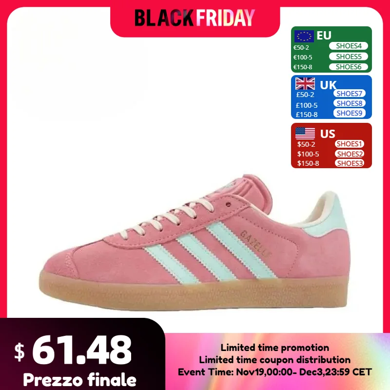 Adidas Gazelle Indoor Pink White Suede Fashion Comfortable Men Women Board Shoes Walking Sneakers