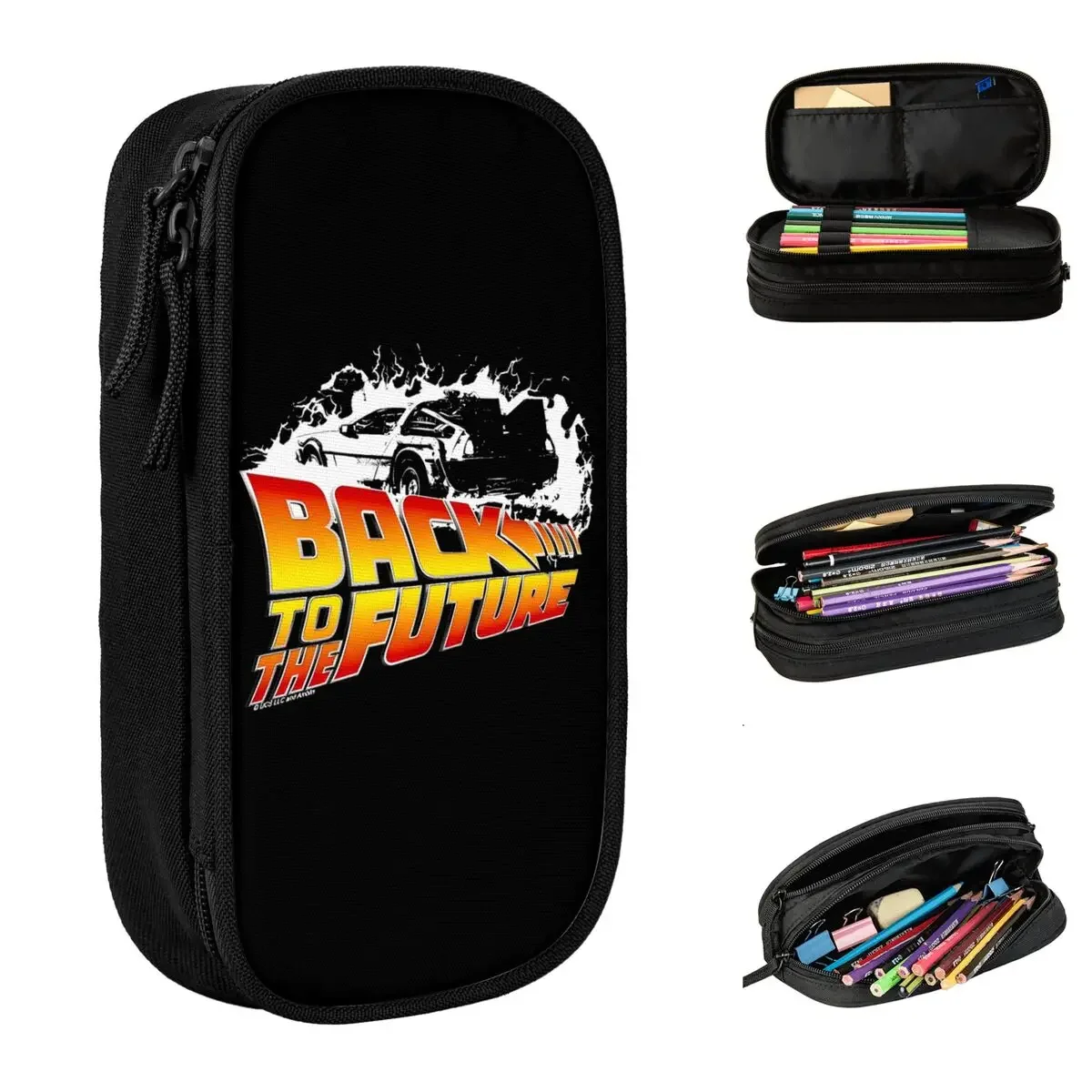 Back To The Future Art Pencil Case Lovely Movie Film Series Pen Box Bag Student Big Capacity School Supplies Gifts Pencil Box