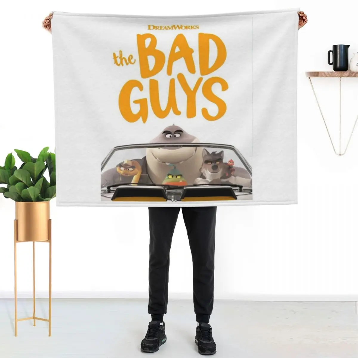 The Bad Guys 2022 Film , The Bad Guys Movie 2022, Mr Piranha Poster Throw Blanket Soft Big Moving for sofa funny gift Blankets