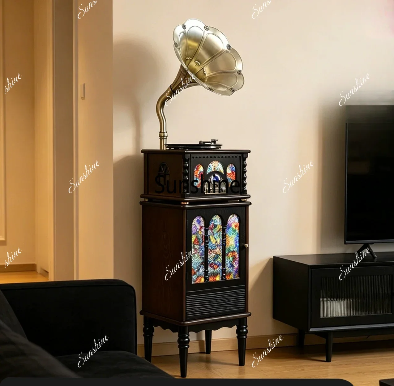 French retro phonograph living room vinyl record player premium senseT*