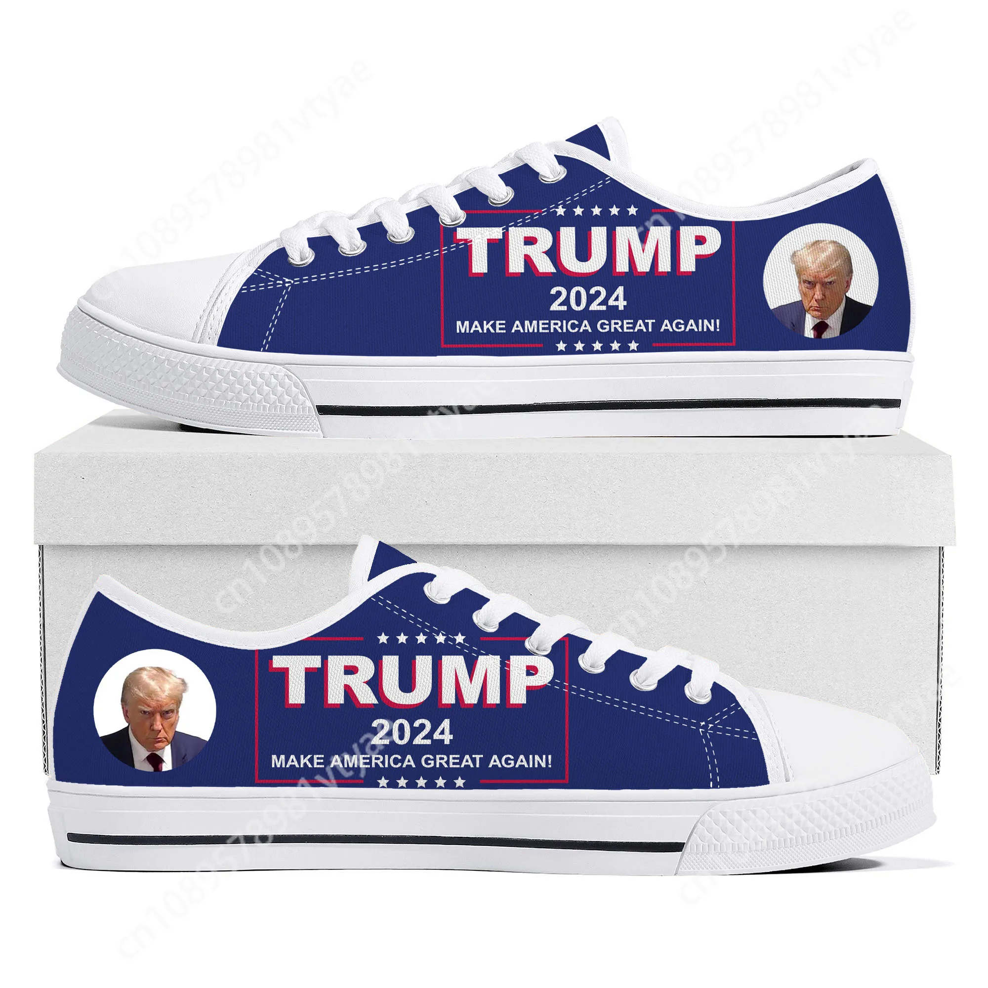 

Trump 2024 Low Top Sneakers MAKE AMERICAN GREAT AGAIN KING Mens Womens Teenager Canvas Sneaker Casual Couple Shoes Custom Shoe