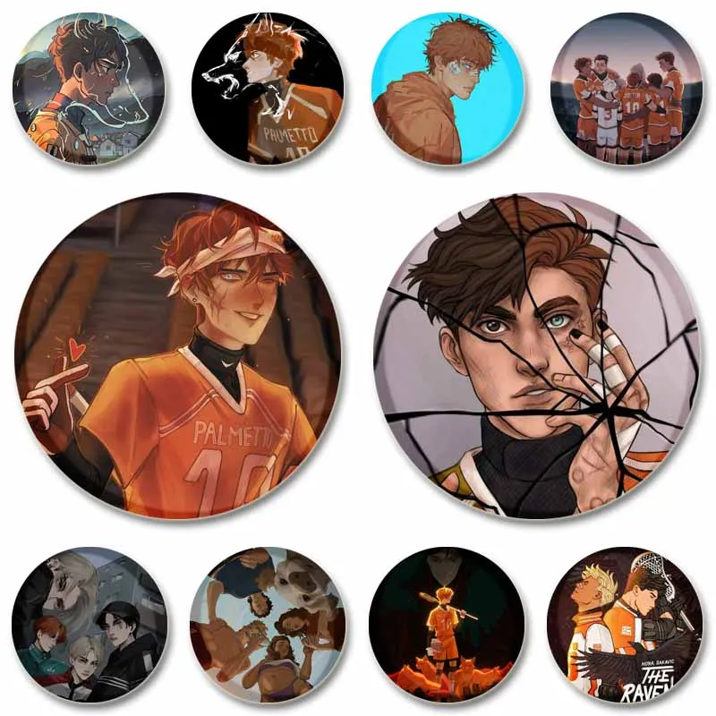 

Cartoon Comic The Foxhole Court Coin Badge Manga Figure Enamel Pins Acrylic Round Brooch on Jackets Bag Jewelry Gift for Friends