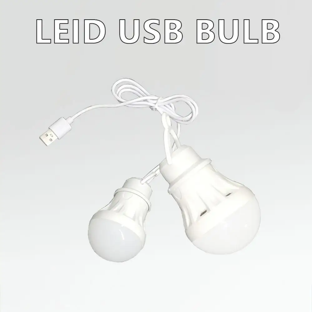 USB LED Light Bulb Portable Camping Light 5V Power Book Light Mini Light Bulb Student Study Table Lamp Outdoor Fishing Lighting