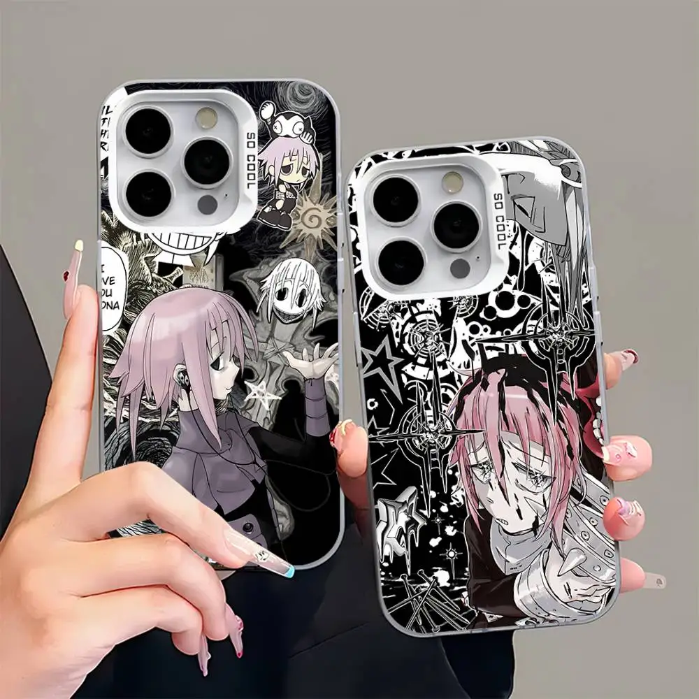 

Crona Soul Eater Phone Case For iPhone 16,15,14,13,12,11,Pro,Max,Plus,Mini,XS,SE Anti Fall Gray White Matte Hard Bumper