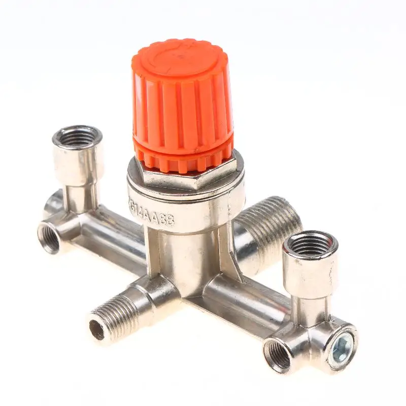 Air Compressor Pressure Regulator Valve Dual Outlet Tube High Precision Control for Small Air Compressor Replacement Parts