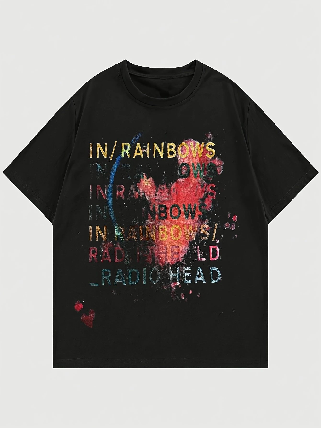 Vintage Men in Rainbows Radiohead Design Graphic T Shirt Women Cotton Tee Summer Oversize Streetwear Punk Harajuku Hip Hop Retro