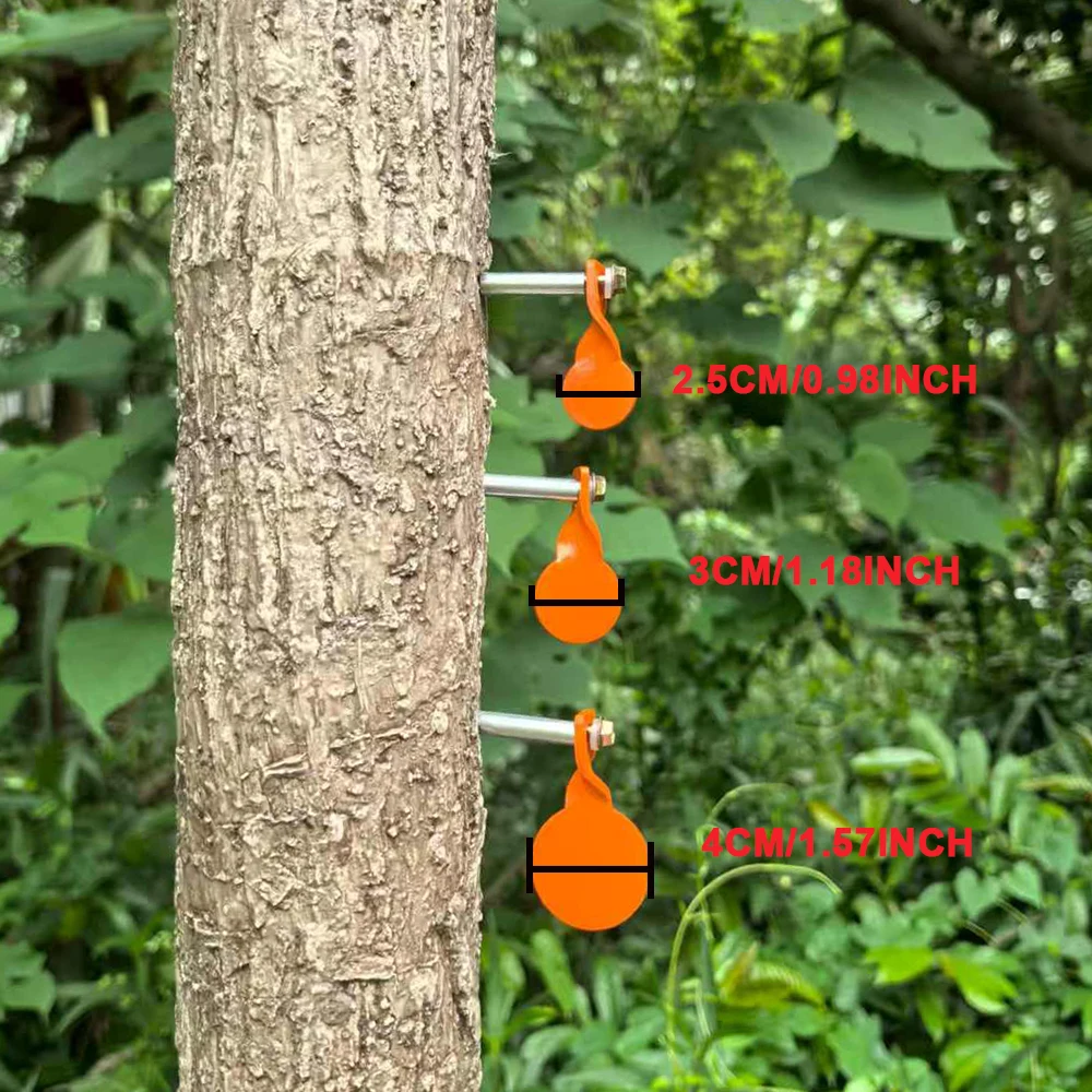 直径4cm、3cm、2.5cmの3つの金属製の木型射撃練習用ターゲットのセットです。