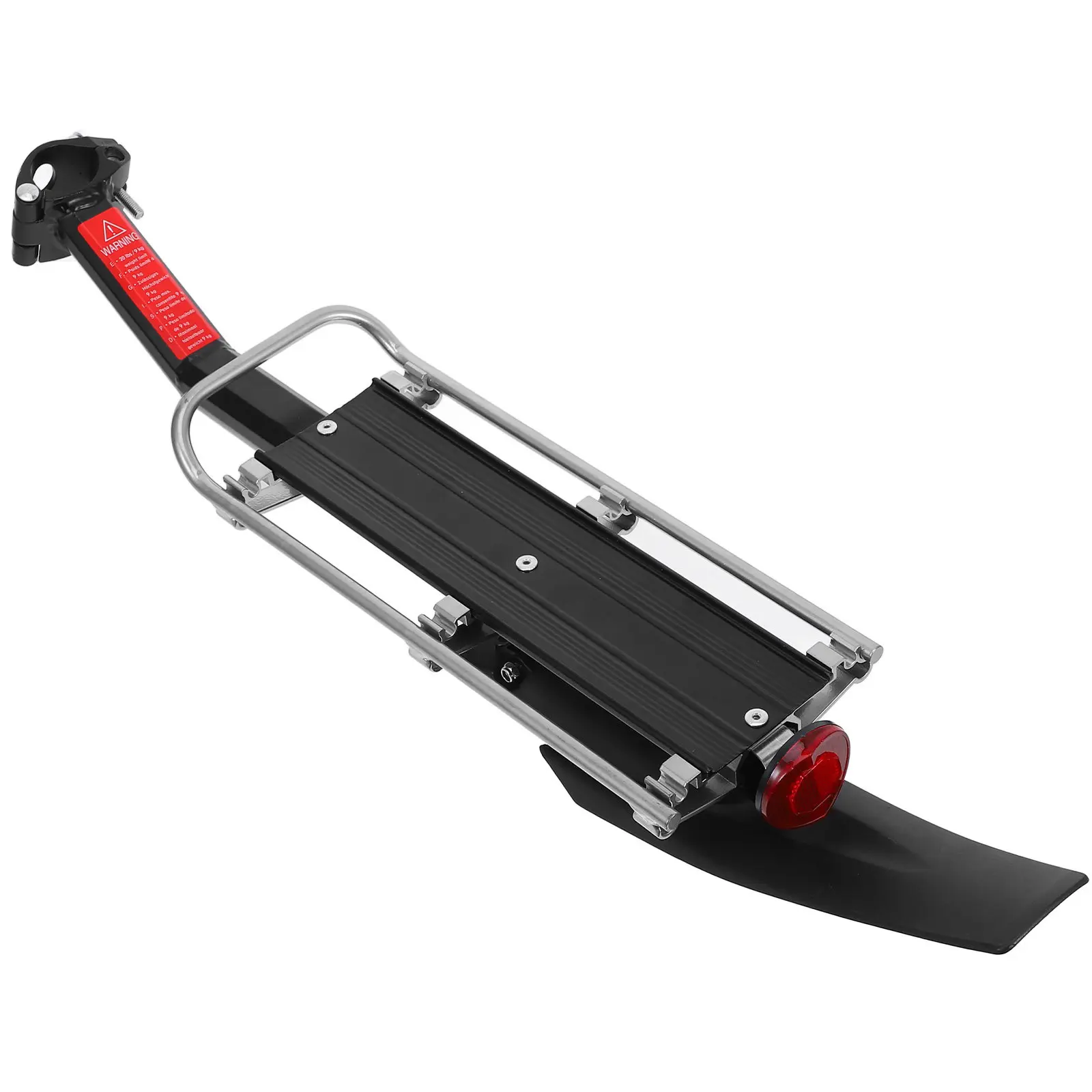 

1Set Bike Rear Rack Aluminum Alloy Heavy Duty Compact Design Easy Install Detachable Cargo Carrier Rack for Commuting Touring