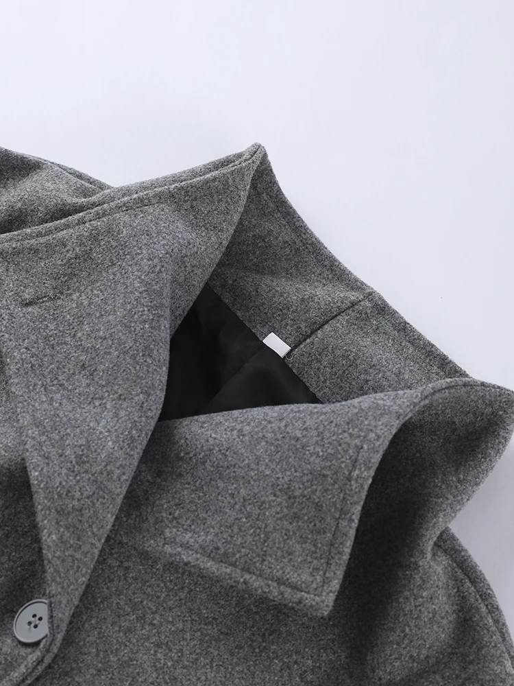 Vielseitiger klassischer Kurzmantel mit dicker Schnalle, warme Mäntel, Herbst-Oberbekleidung, trendige Vintage-modische Damenbekleidung – Detail 7