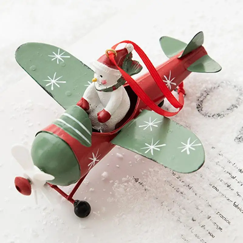 Avión volador de Papá Noel/muñeco de nieve, adornos navideños, juguetes colgantes para árbol de Navidad, decoración del hogar, regalo para niños