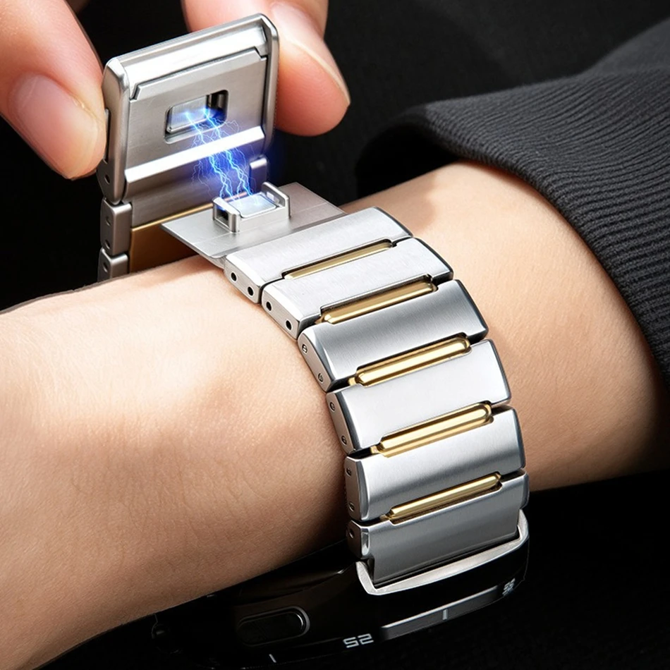 22mm Strap For Samsung Galaxy Watch 9 8 Classic 40/44/46mm Ultra 2/1 2026 47mm GT 6/5/4/3 Titanium Silicone Magnetic Watch Band
