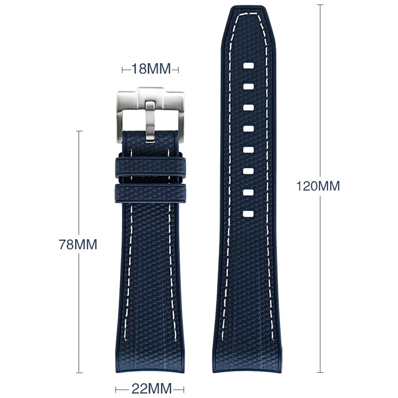 22mm Bracelet Curved End Liquid Silicone Watchband For Swatch X Blancpain Five Oceans Rubber Watch Strap