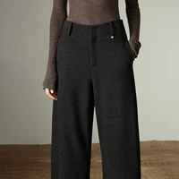 TOYOUTH Women Casual Pants 2025 Winter New Elegant High-waisted Silhouette Banana Pants Office Draping Cropped Pants - Image 4