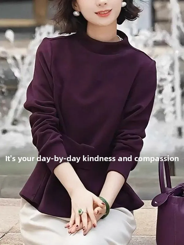 Koreaanse Sle High Ne Long Sve afslanktop Dames Faionable Veelzijdig riemontwerp Casual woon-werkverkeer Winter Nieuwe collectie