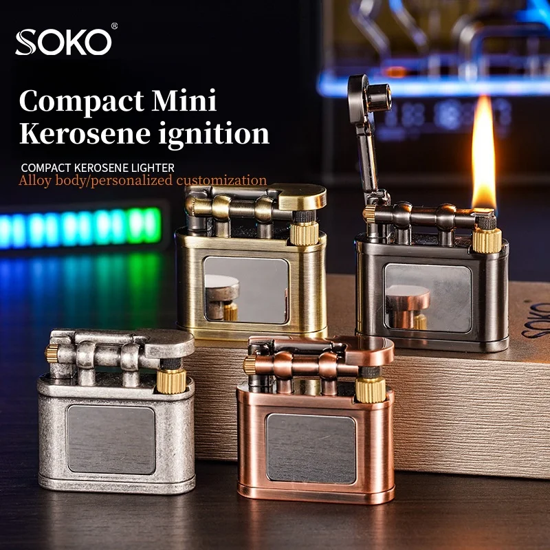 Double Sided Light Luxury Mini Lighters With Different Craftsmanship, Ignited With A Single Stroke Of Pure Copper Grinding Wheel