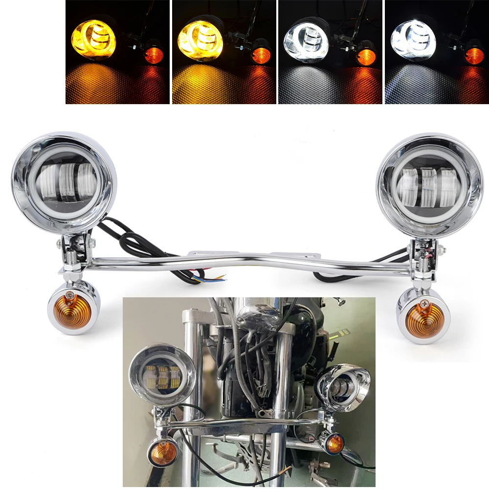 

Led Driving Light Spotlights Fog Light Passing Turn Signal For Harley/Honda/Suzuki/Kawasaki/Yamaha Cruisers Softail Road Star