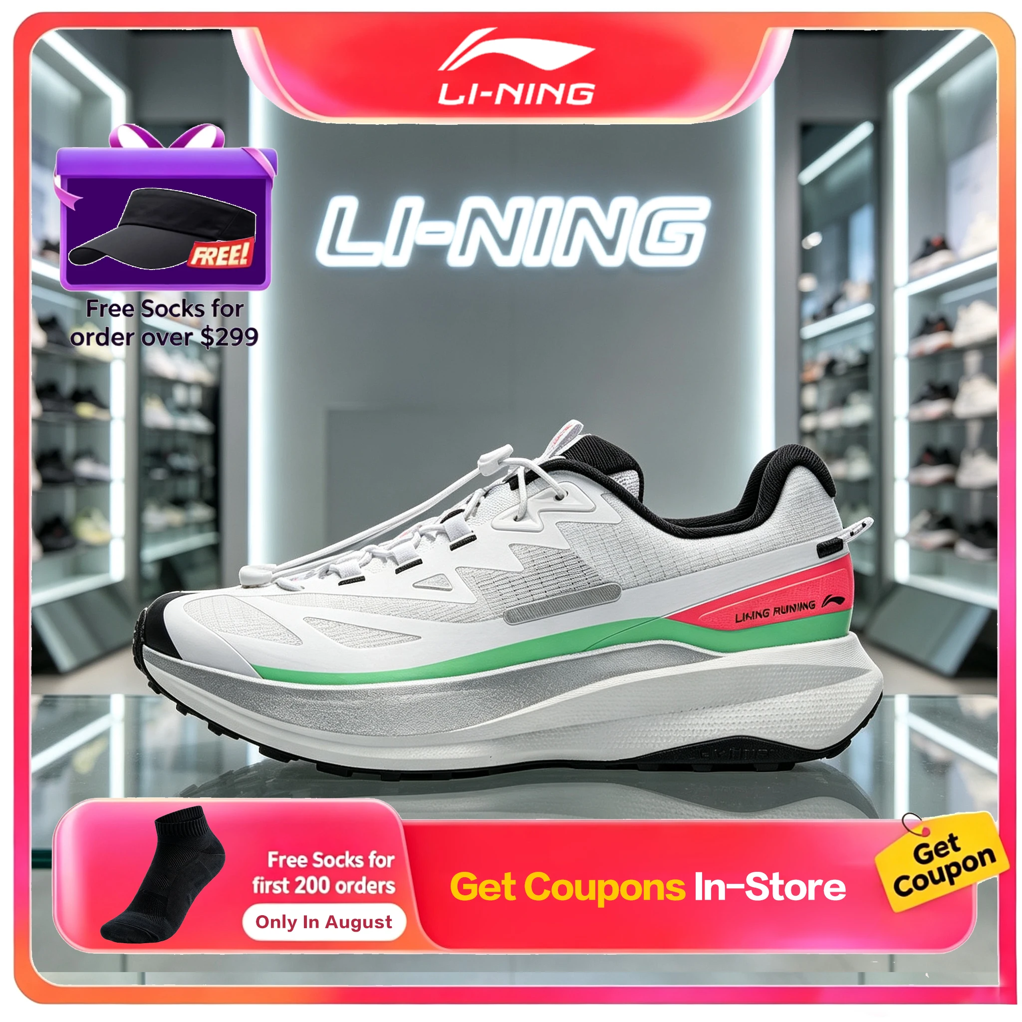Li-Ning Lingchuan Men Trail Running Shoes New Water Repellent Anti Slip Wear Resistant Autumn Outdoor Hiking Sneakers