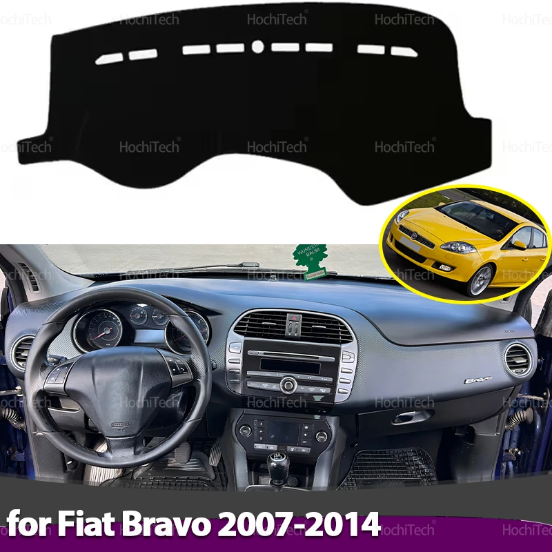 Capa do painel do carro evitar almofada de luz painel de instrumentos tapete capa do painel para fiat bravo 2007-2014 2010 2011 2012 2013 tapetes