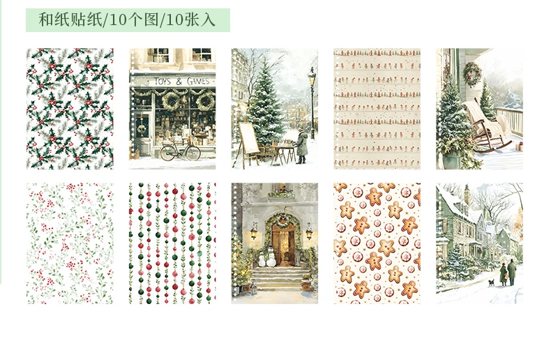 Journal GO 50 Blatt Weihnachts-Stickerbuch Spiralgebunden PET & Washi-Aufkleber für Karten, Scrapbooking, Journale, Planer & Bastelarbeiten – Detail 18