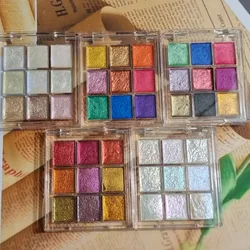 9 color Nail Solid Pigment Aurora Pearly Nail Art Watercolor Metallic Palette Paint Draw Chrome Chameleon Powder Nail Set