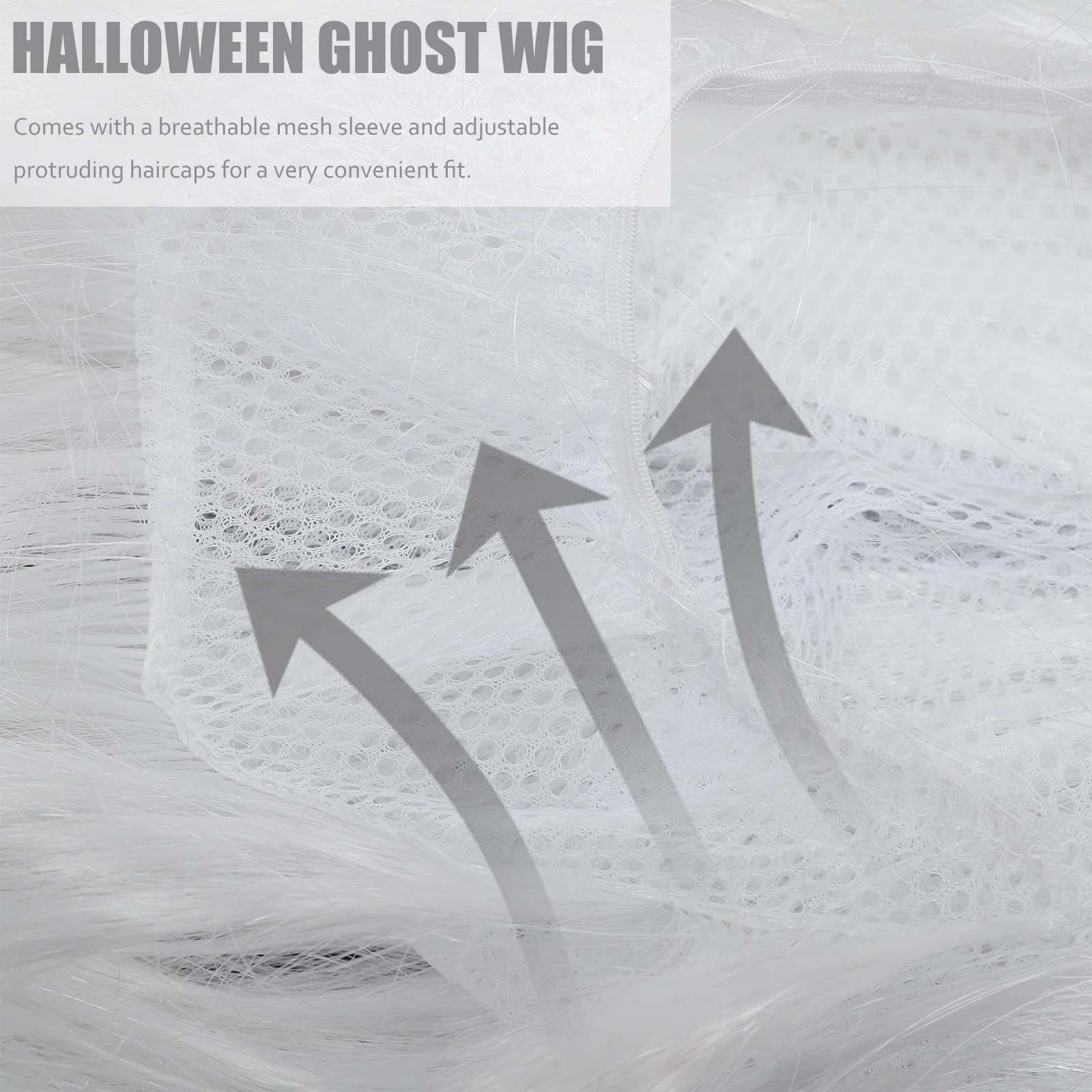 ผมปลอมยาวสีขาว ยามะโกสต์ สไตล์น่ากลัว สำหรับงานฮาโลวีน คอสเพลย์ ปาร์ตี้ งานแฟนซี  สำหรับผู้หญิงและผู้ชาย