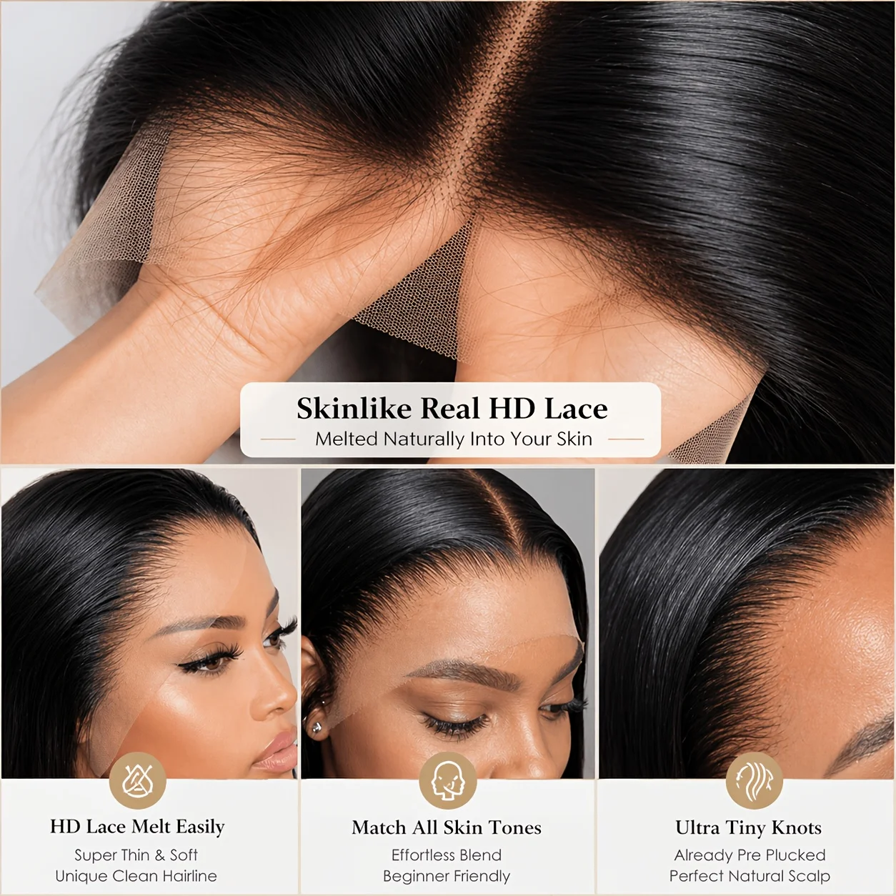 Smilegirl Bone Straight Short Bob Wig  13x4 HD Transparent Lace Front Human Hair Wigs 200% Density For Black Women Pre Plucked Realistic Scalp image 7