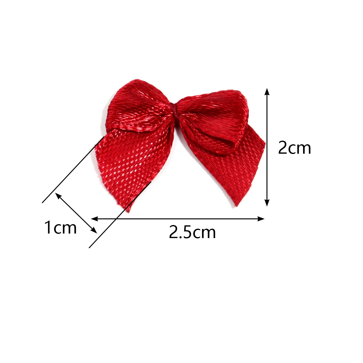 100Pcs Polyester Satin Ribbon Bows 20X25mm Colorful Hand Bow-knot Tie Small Bows For Crafts Christmas Party Decor Accessories