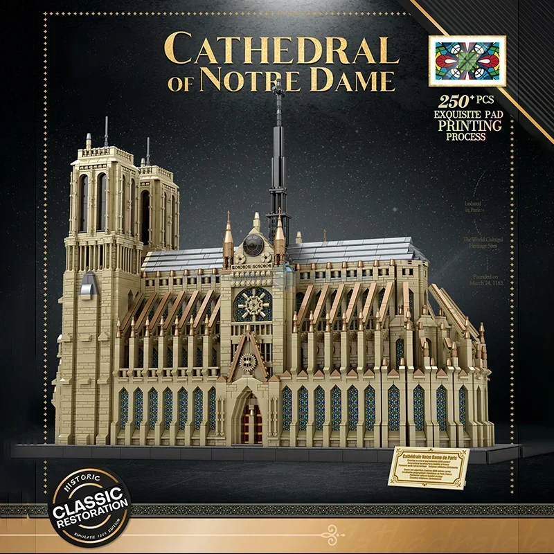 Notre Dame De Paris Frankreich Kirche Museum Europäische Wahrzeichen der Stadt Architektur Modell Bausteine MOC 66016 Ziegel Spielzeug Set Geschenk