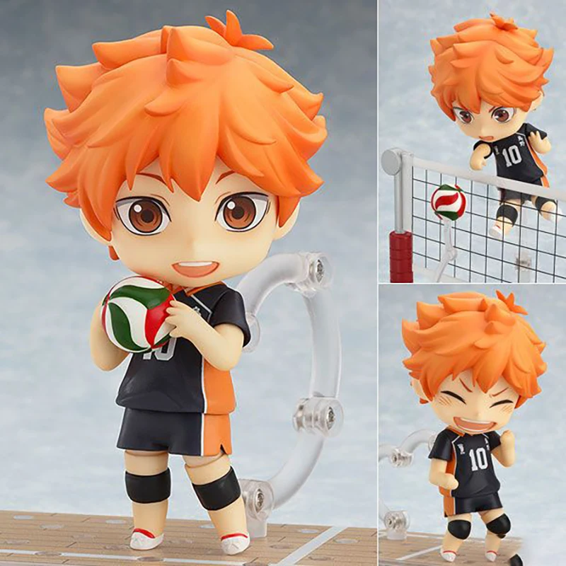 GOOD SMILE บริษัท NENDOROID Haikyuu Shoyo Hinata ในสต็อกของเล่นโรงรถชุดตกแต่ง Collection Series Original